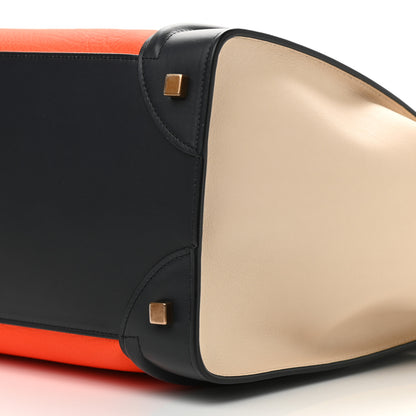 Celine Elephant Calfskin Mini Tri-Color Luggage Bright Orange 8 of 8