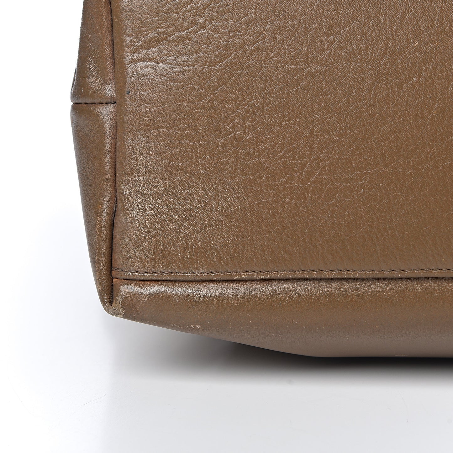 Lambskin Quilted Shopping Tote Brown