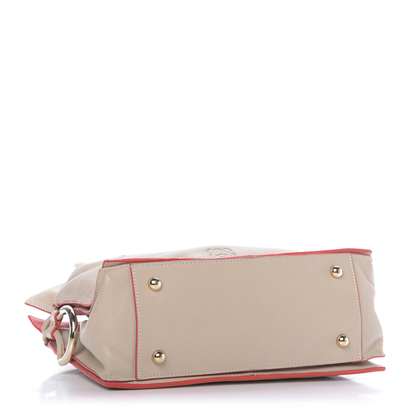Calfskin Drawstring Tote Oat Orange