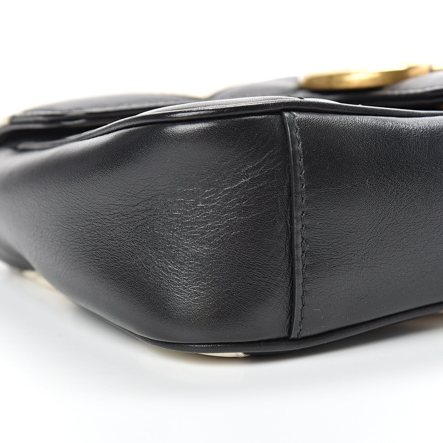 Calfskin Matelasse Mini GG Marmont Shoulder Bag Black White