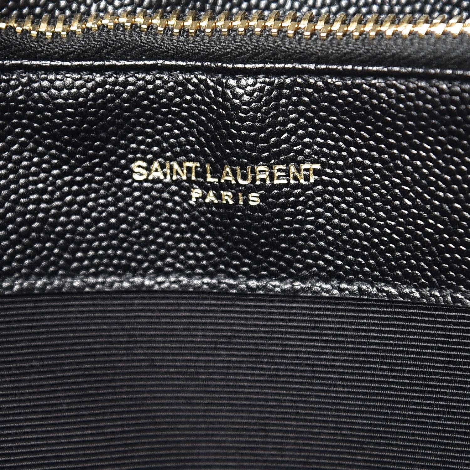 Saint Laurent Grain De Poudre Matelasse Chevron Monogram Shopping Bag Black 7 of 8