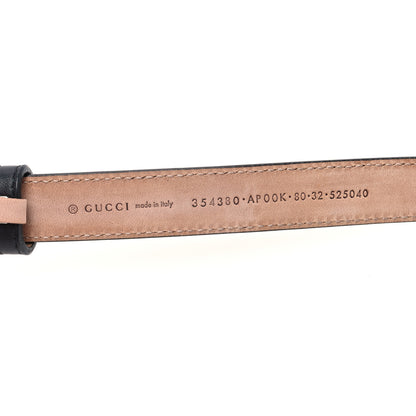 Gucci Calfskin Crystal Interlocking G Belt 80 32 Black 3 of 5