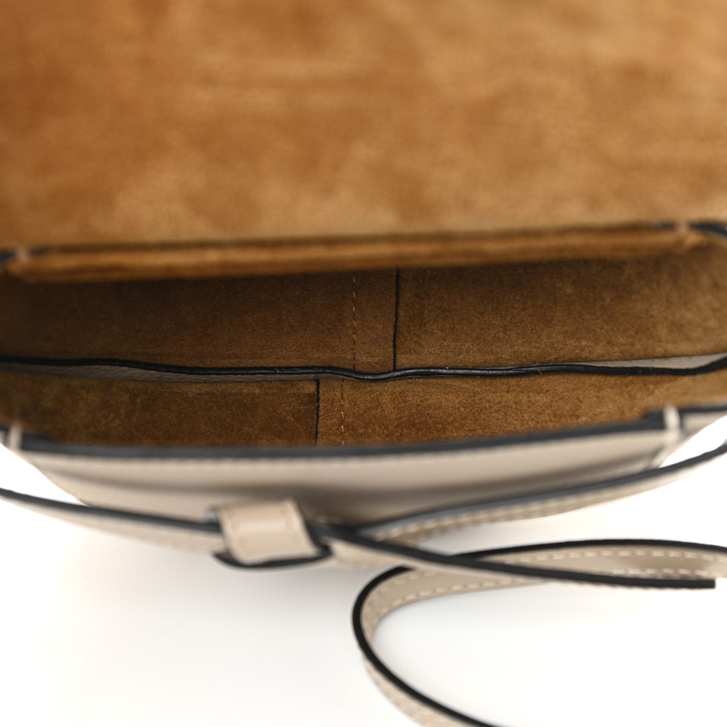Pebble Grain Calfskin Mini Gate Dual Bag Light Oat