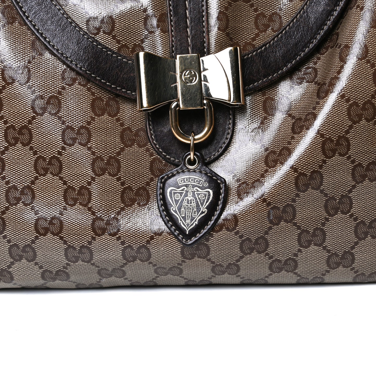 Crystal Monogram Duchessa Flap Shoulder Bag Dark Brown