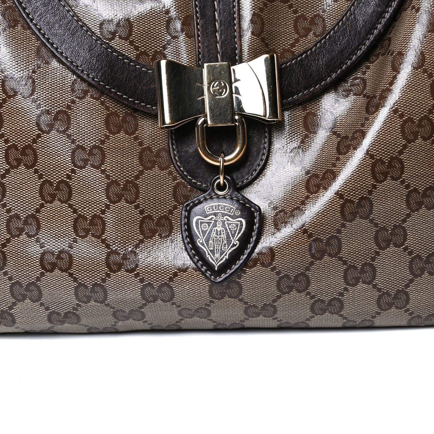 Gucci Crystal Monogram Duchessa Flap Shoulder Bag Dark Brown 16 of 18