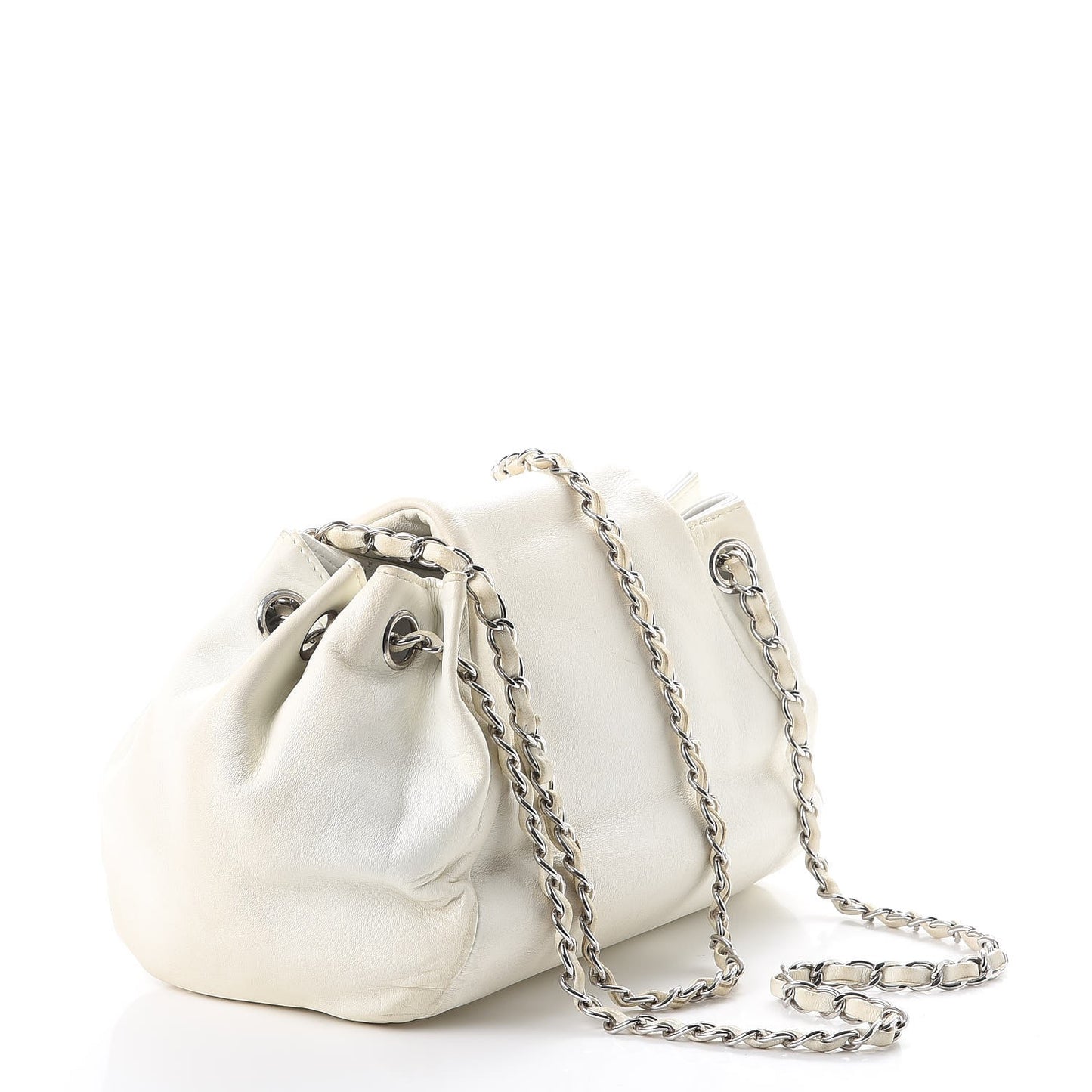 Lambskin Sensual Accordion Flap White
