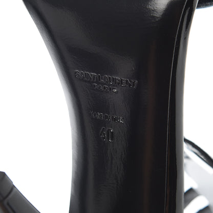 Saint Laurent Patent Calfskin Fetish 105 Sandal Heels 40 Black 5 of 11