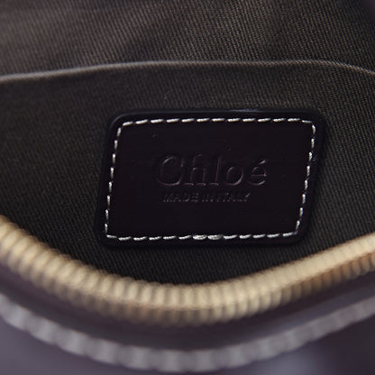 Chloe Shiny Calfskin Small Marcie Saddle Shoulder Bag Black Raisin 9 of 11