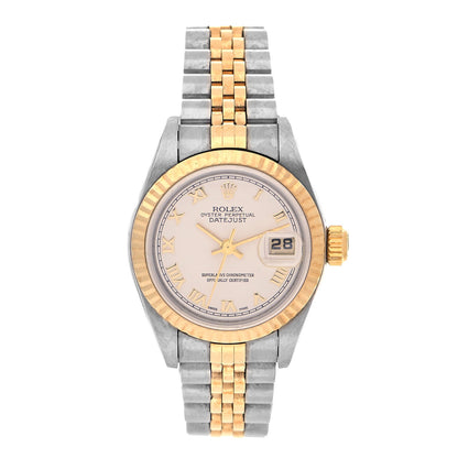 Rolex Stainless Steel 18K Yellow Gold 26mm Oyster Perpetual Datejust Watch White Roman 79173 1 of 5