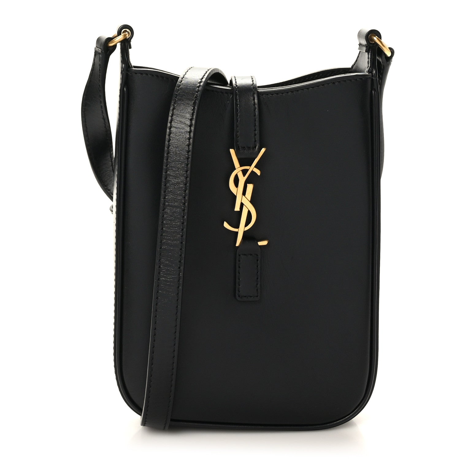 Saint Laurent Smooth Calfskin Mini Le 5 A 7 Vertical Hobo Black 1 of 9