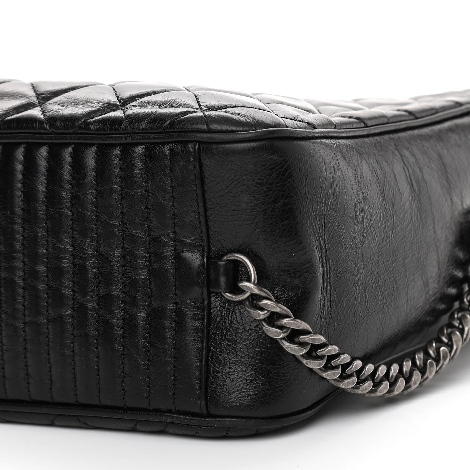 Chanel Glazed Calfskin Small Coco Boy Camera Case Black 10 of 10