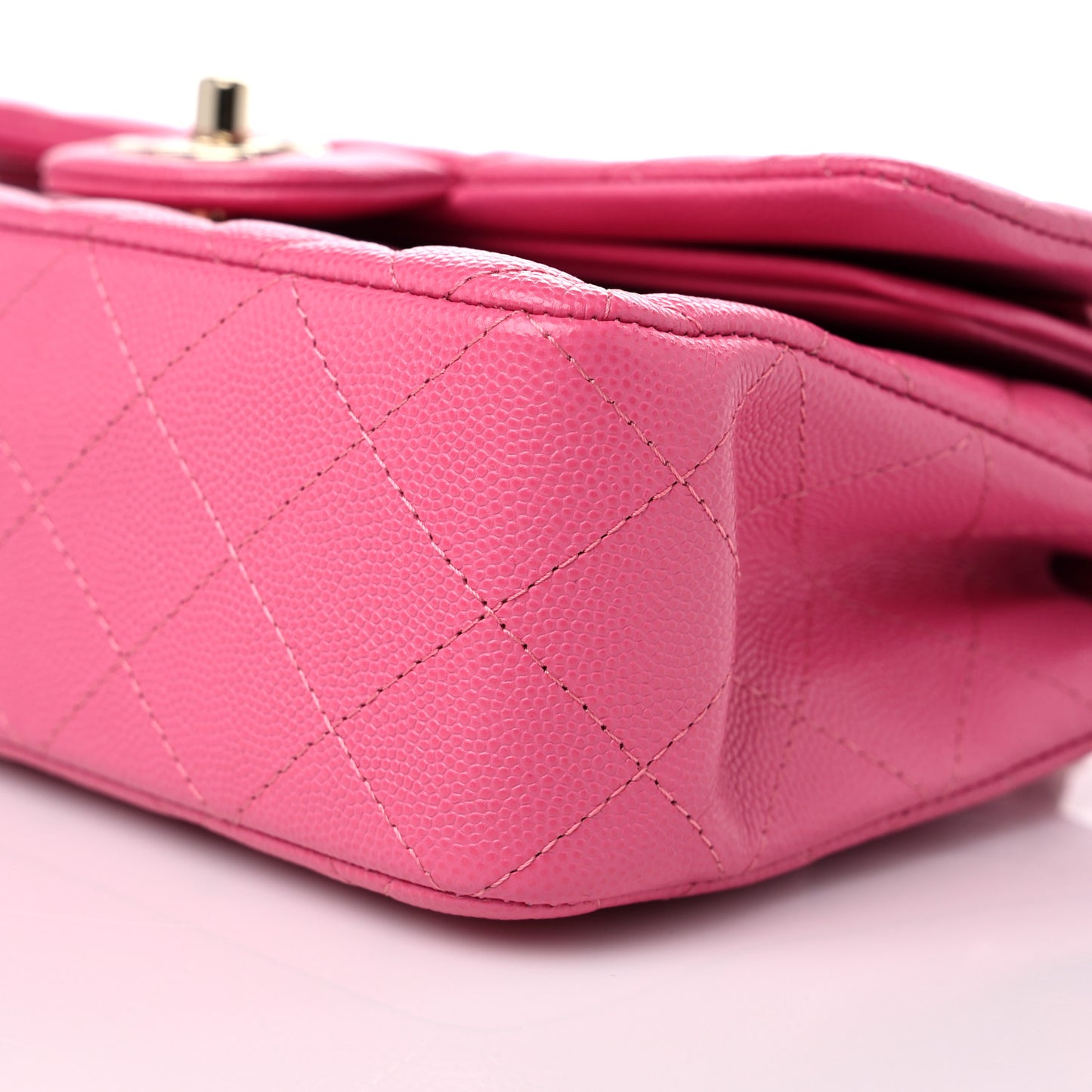 Caviar Quilted Small Double Flap Pink