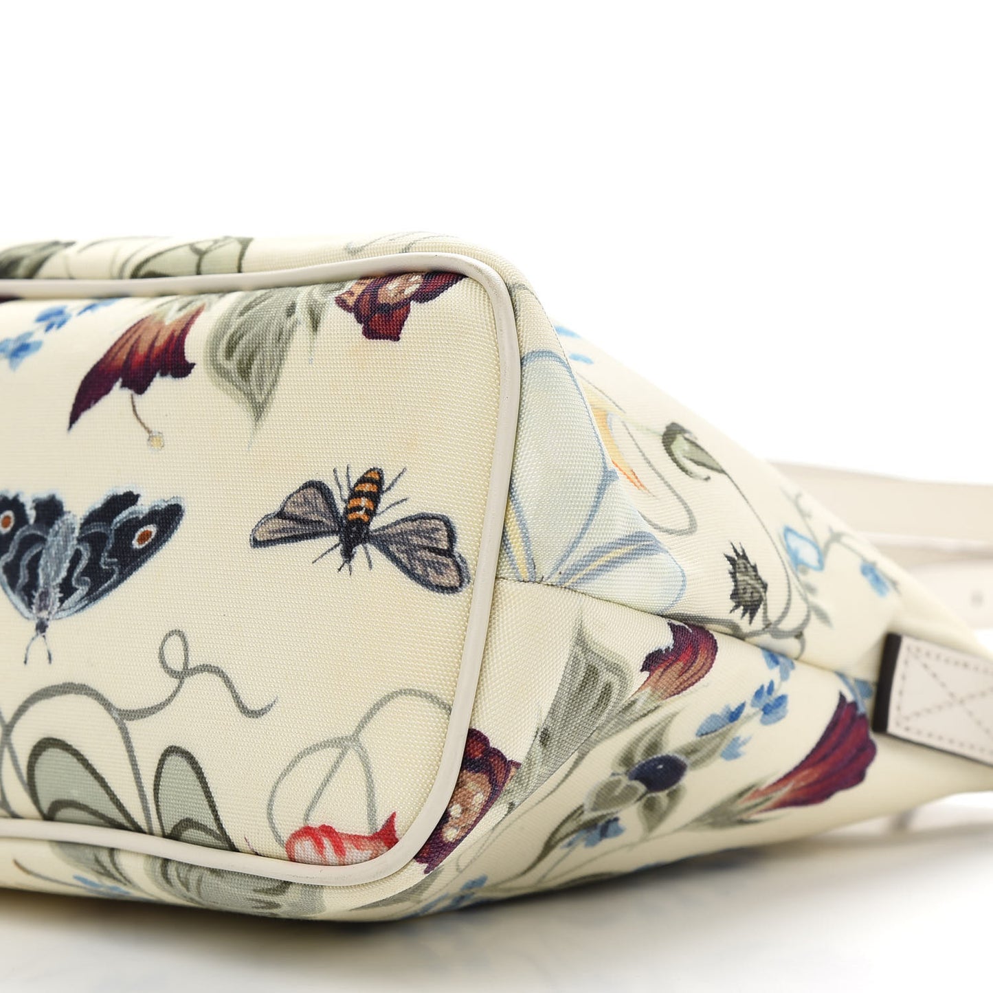 Canvas Flora Knight Small Zippered Tote White