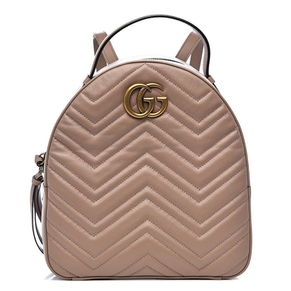 Gucci Calfskin Matelasse GG Marmont Dome Backpack Porcelain Rose 1 of 11