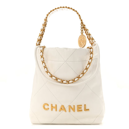 Chanel Shiny Calfskin Quilted Mini Chanel 22 White 1 of 10