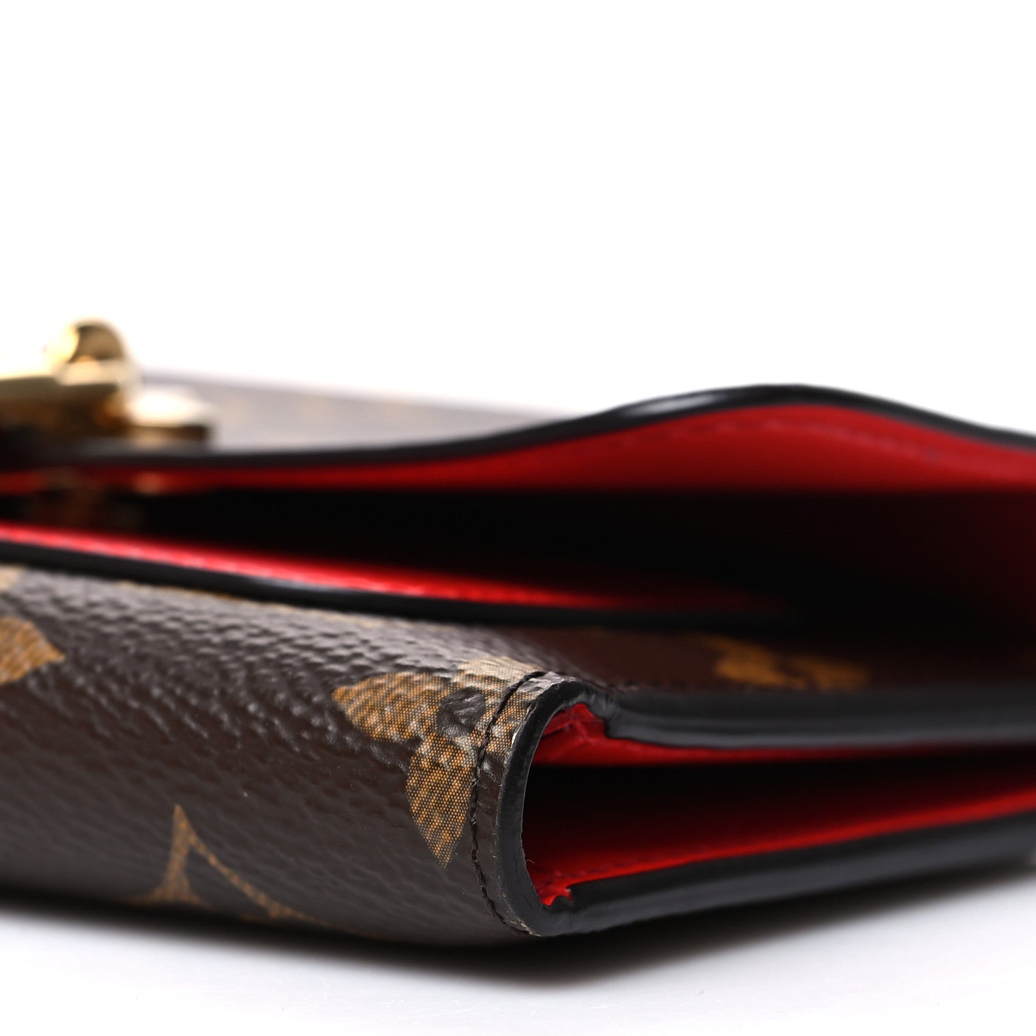 Louis Vuitton Monogram Flower Lock Compact Wallet Coquelicot 10 of 11