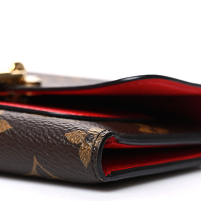 Louis Vuitton Monogram Flower Lock Compact Wallet Coquelicot 10 of 11