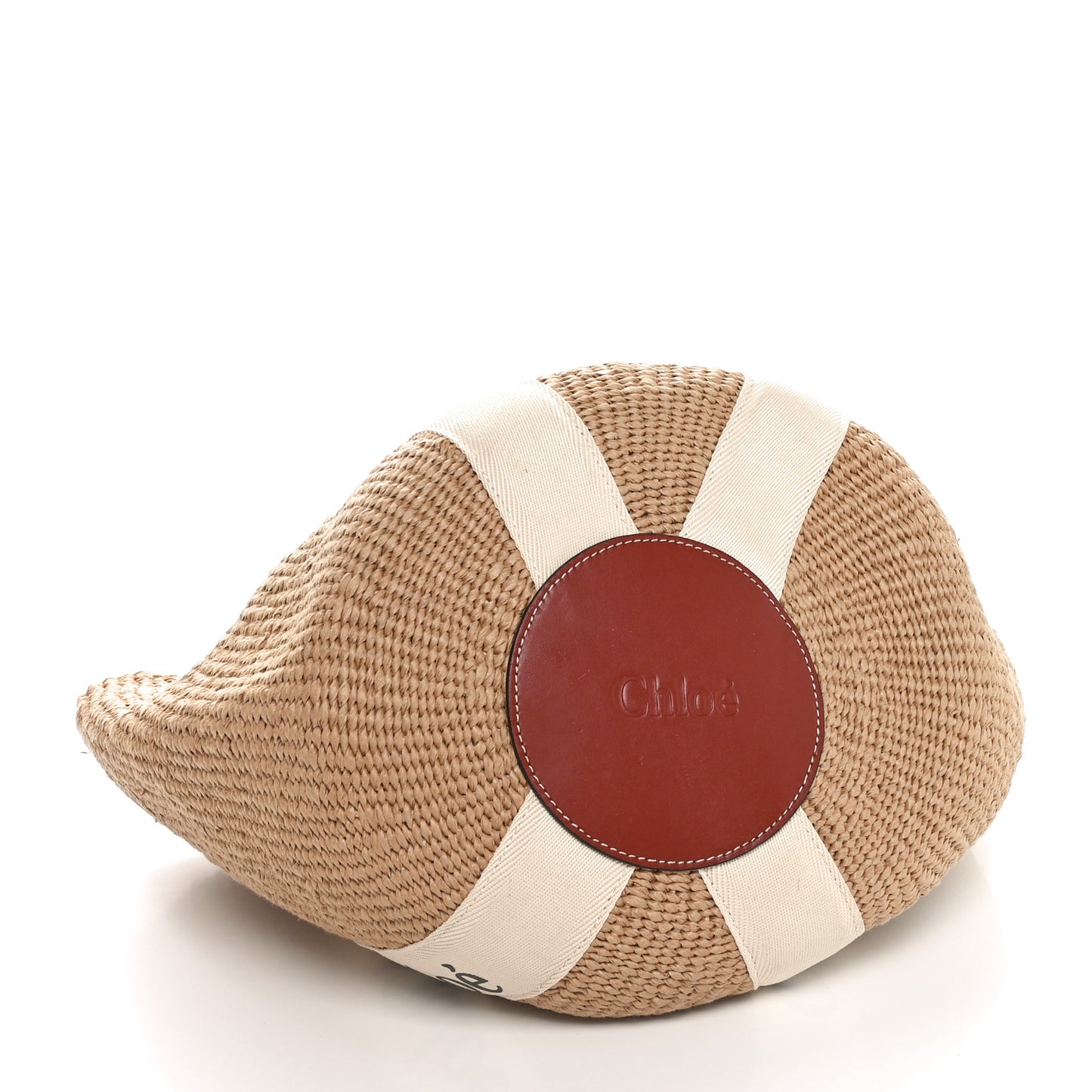 Raffia Large Woody Basket Bag White