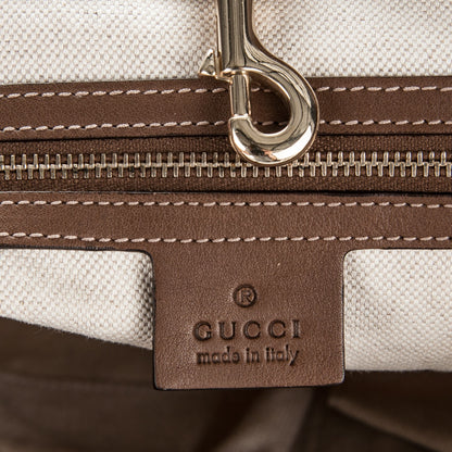 Gucci GG Supreme Monogram Calfskin Medium Nice Tote New Mystic White Beige Brown 6 of 7