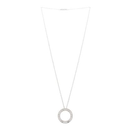 Cartier 18K White Gold Diamond Interlocking LOVE Paved Necklace 3 of 6