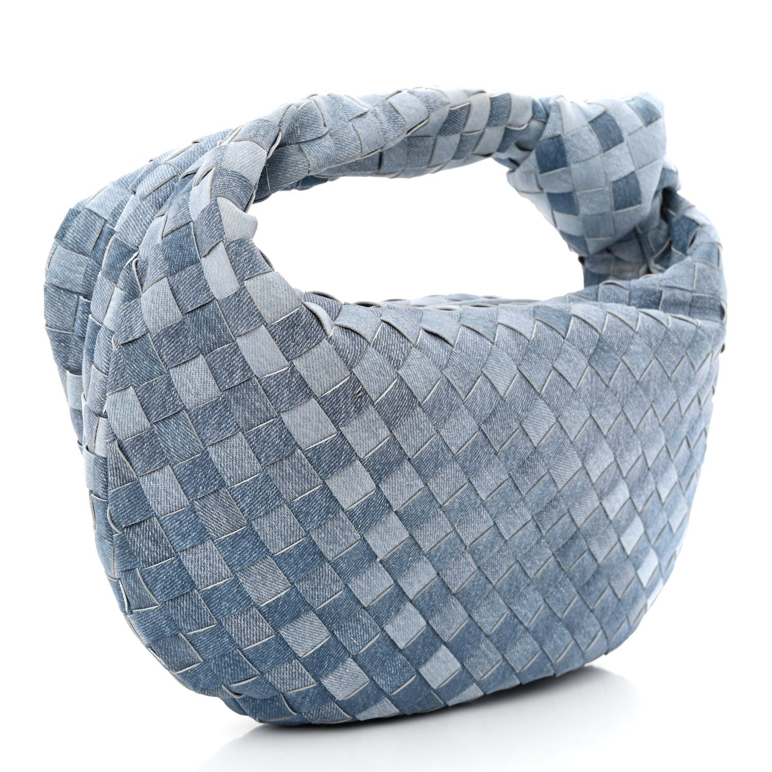 Bottega Veneta Nappa Denim Effect Intrecciato Teen Jodie Hobo Denim 3 of 12