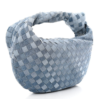 Bottega Veneta Nappa Denim Effect Intrecciato Teen Jodie Hobo Denim 3 of 12