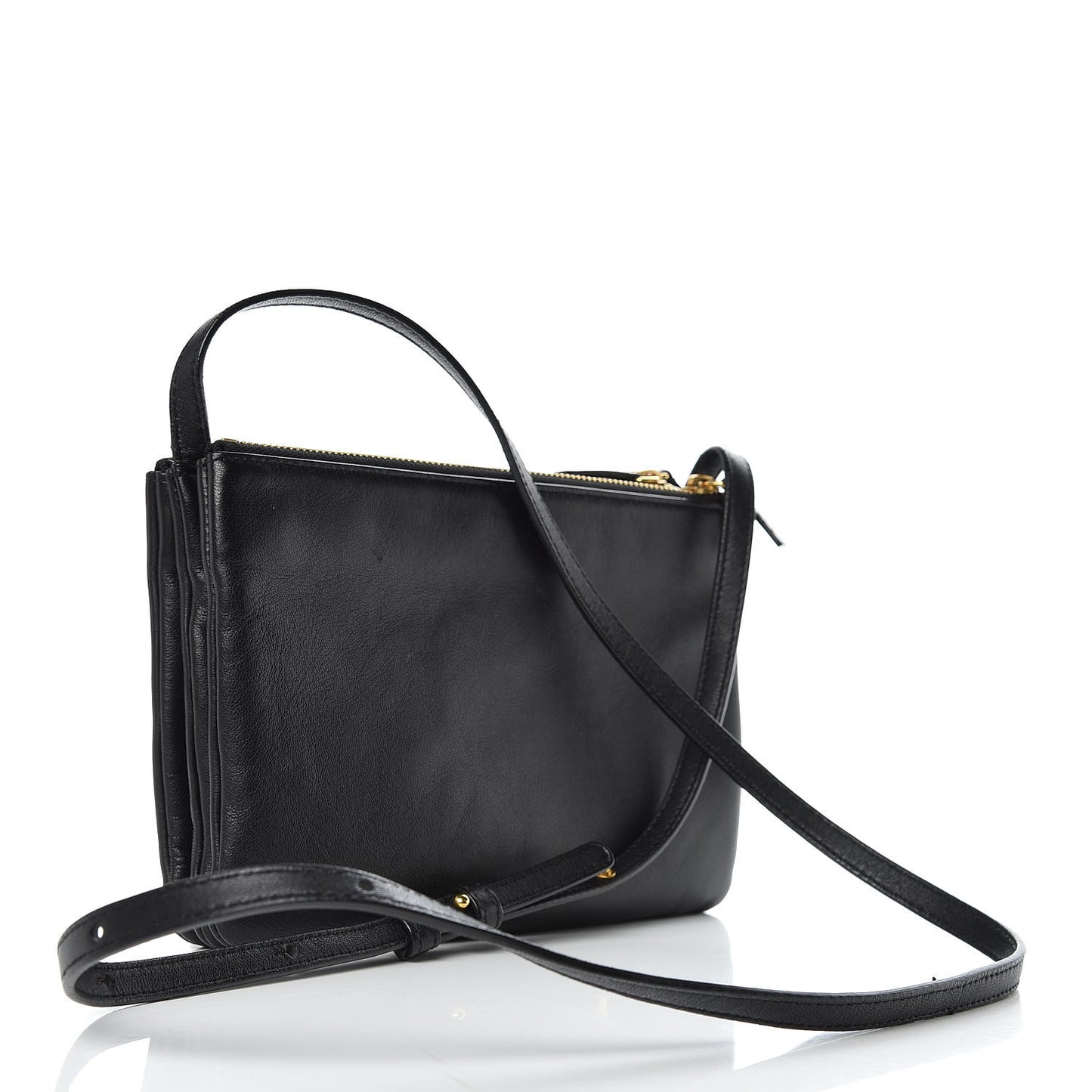 Lambskin Small Trio Crossbody Bag Black