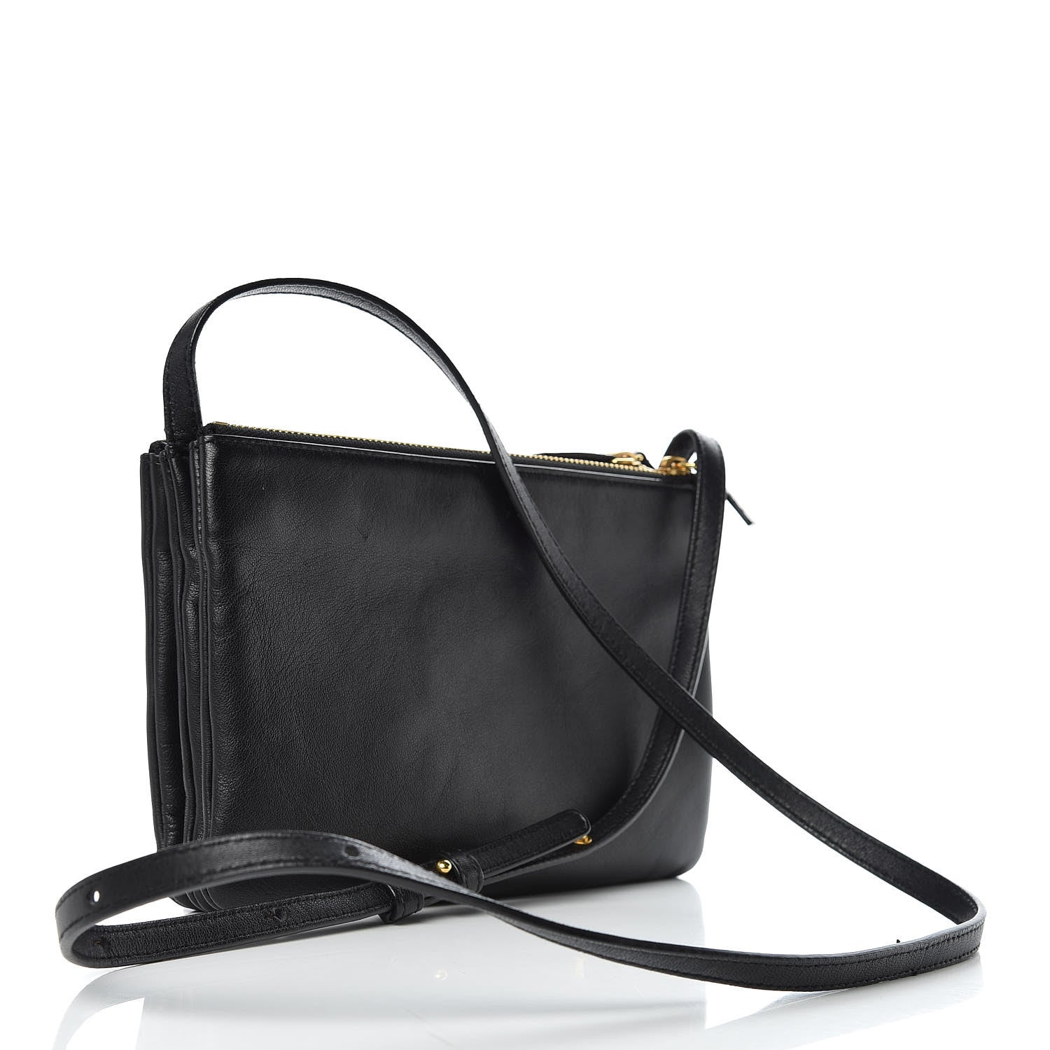 Celine Lambskin Small Trio Crossbody Bag Black 3 of 10