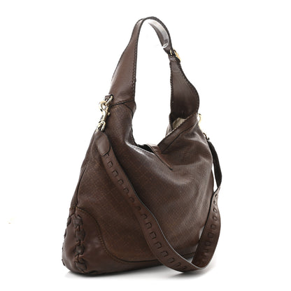 Gucci Calfskin Stitched Braided Large New Jackie Hobo Brown 3 of 12