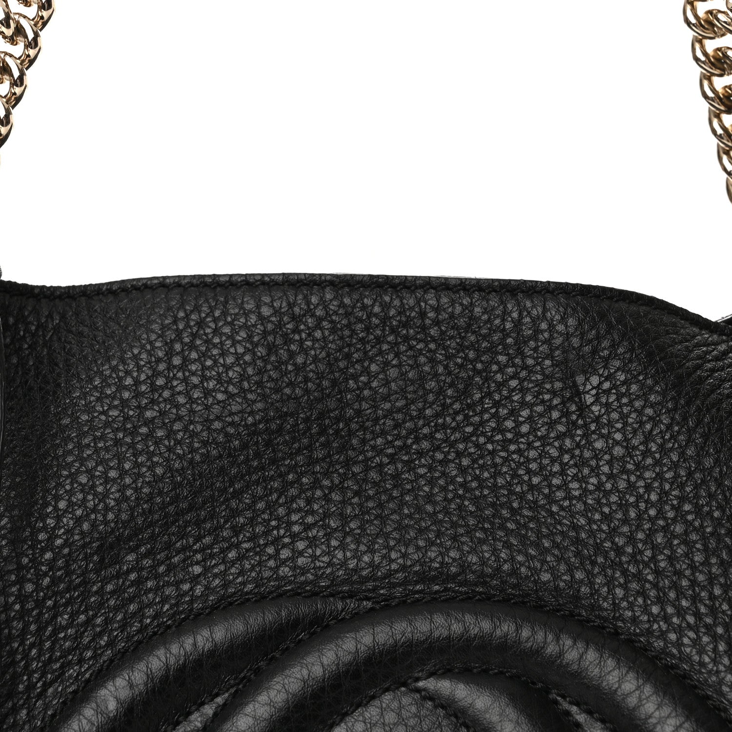 Gucci Pebbled Calfskin Large Soho Chain Shoulder Bag Black 11 of 11