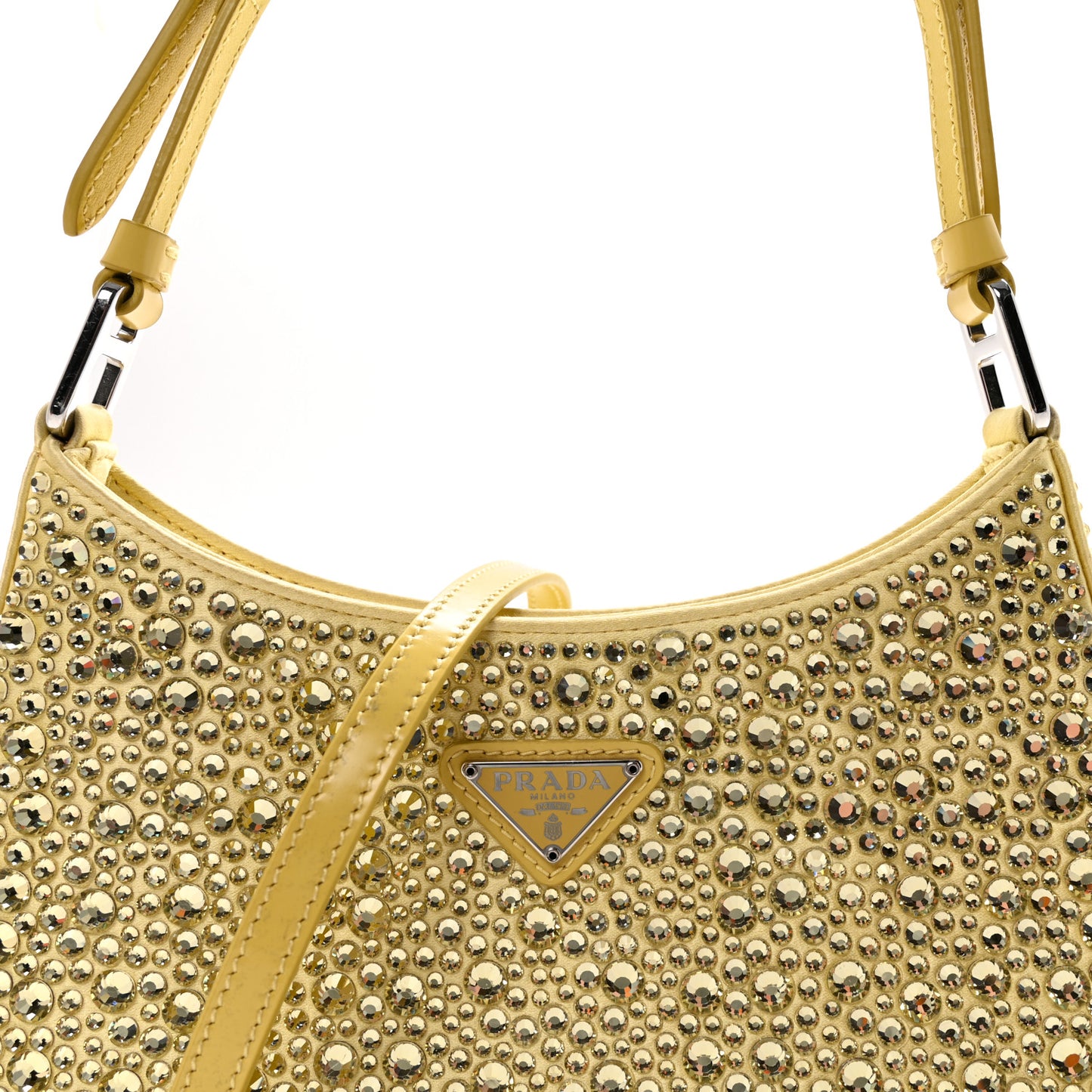 Satin Crystal Cleo Adjustable Strap Shoulder Bag Ananas