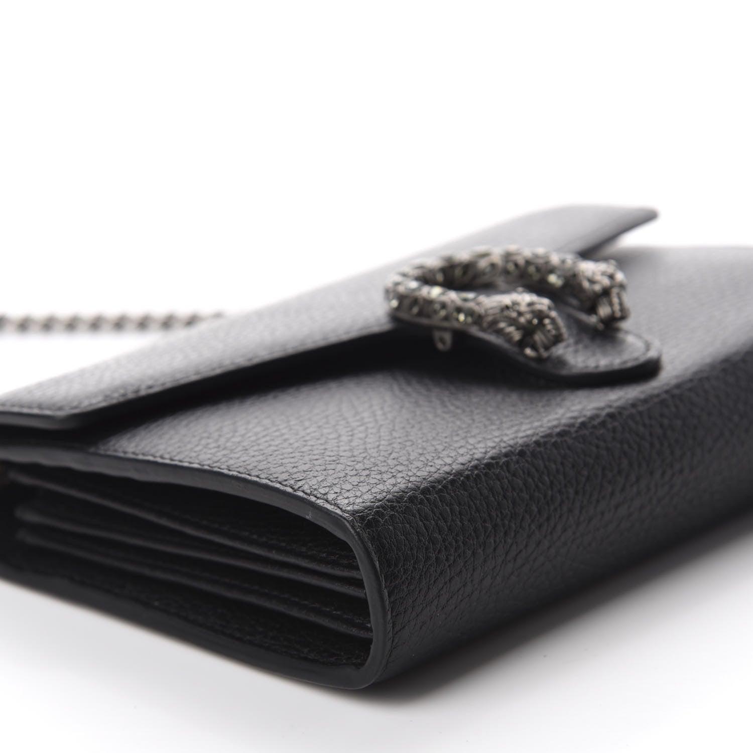 Gucci Calfskin Mini Dionysus Chain Wallet Black 6 of 11