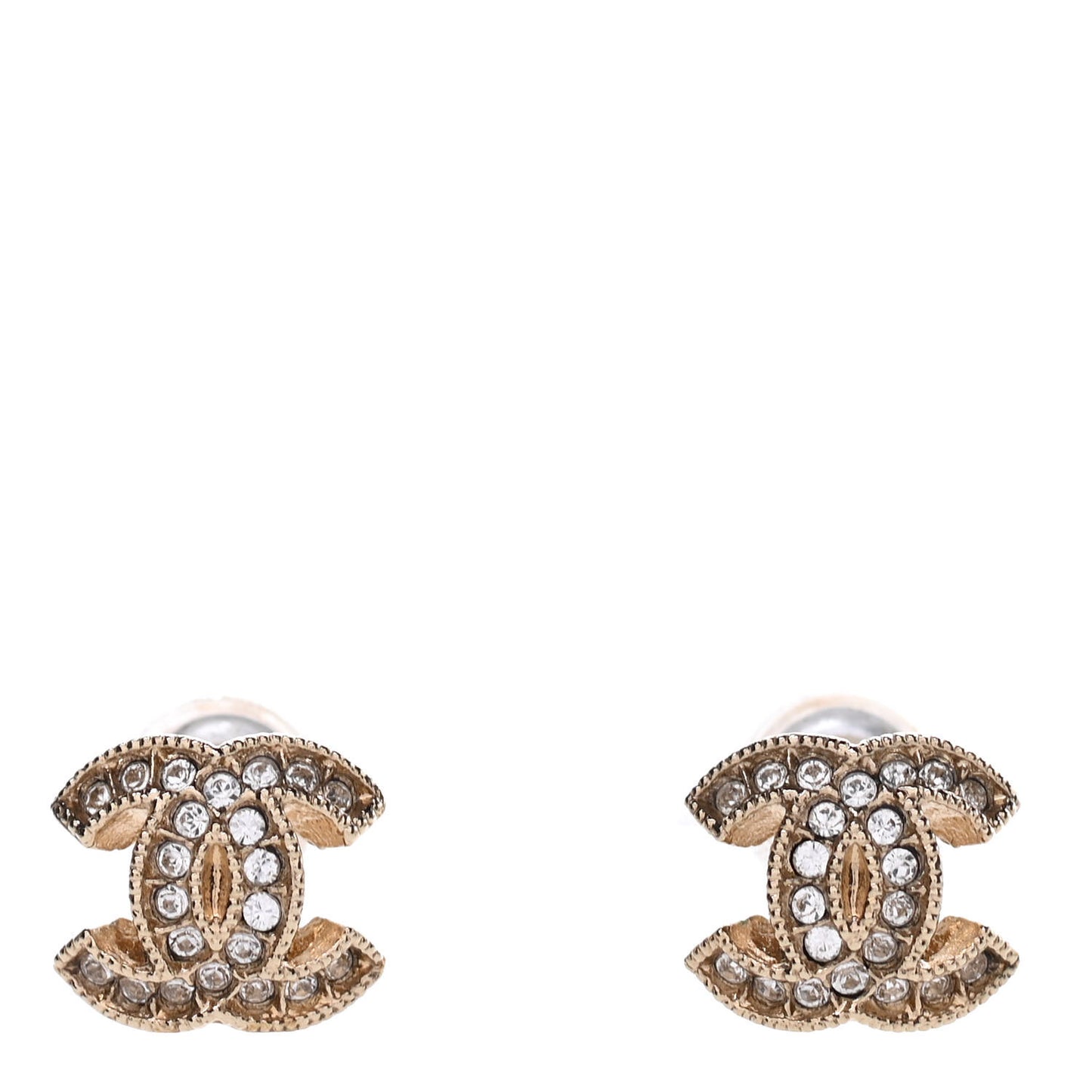 Crystal Mini CC Earrings Gold