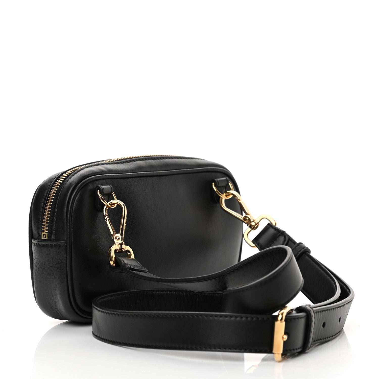 Fendi X VERSACE Vitello Cover Fendace Medusa Small Camera Case Black Gold 3 of 12