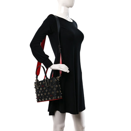 Christian Louboutin Calfskin Embellished Spikes Mini East West Cabata Tote Black 3 of 8