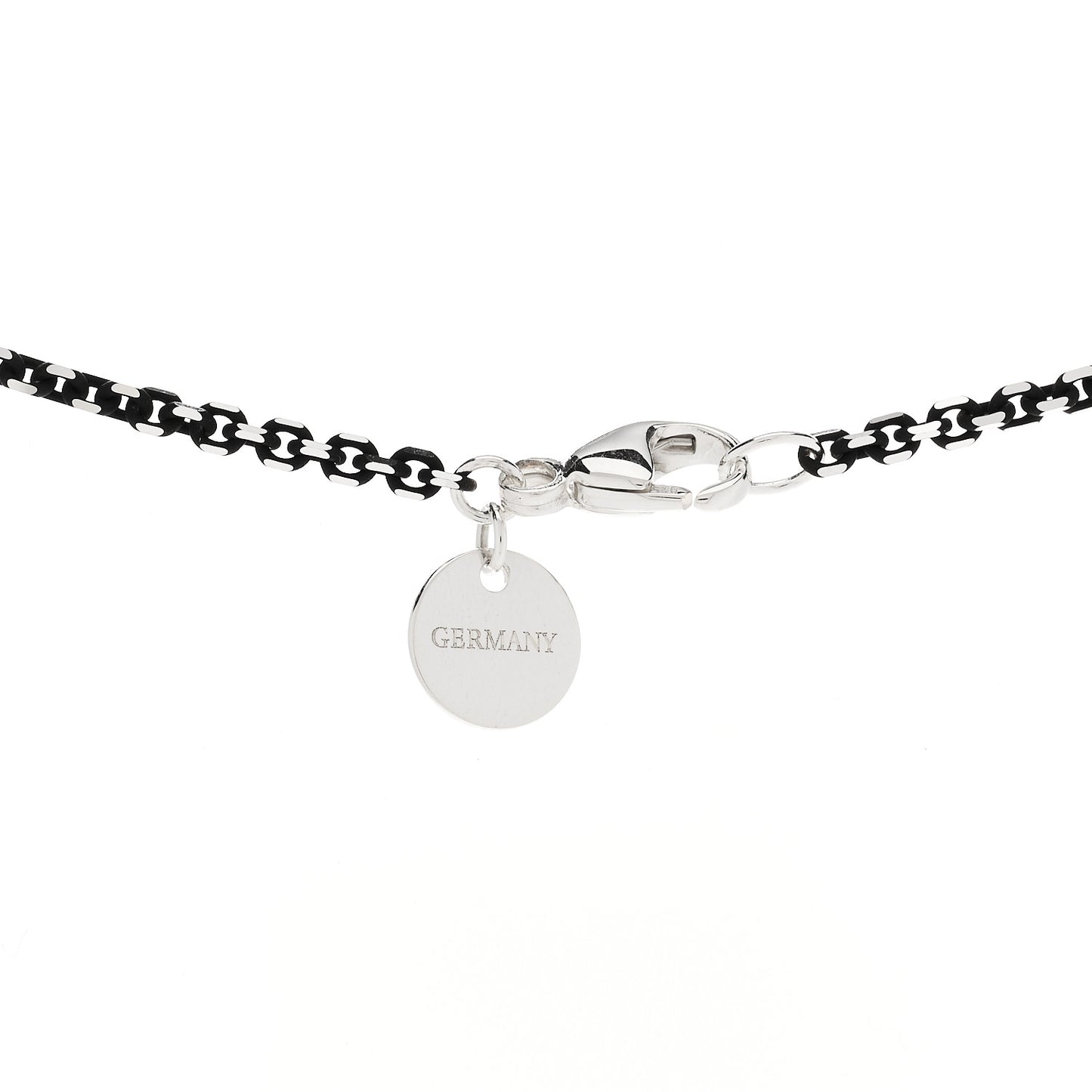 Sterling Silver Enamel 1.75mm Chain Necklace Black 30"