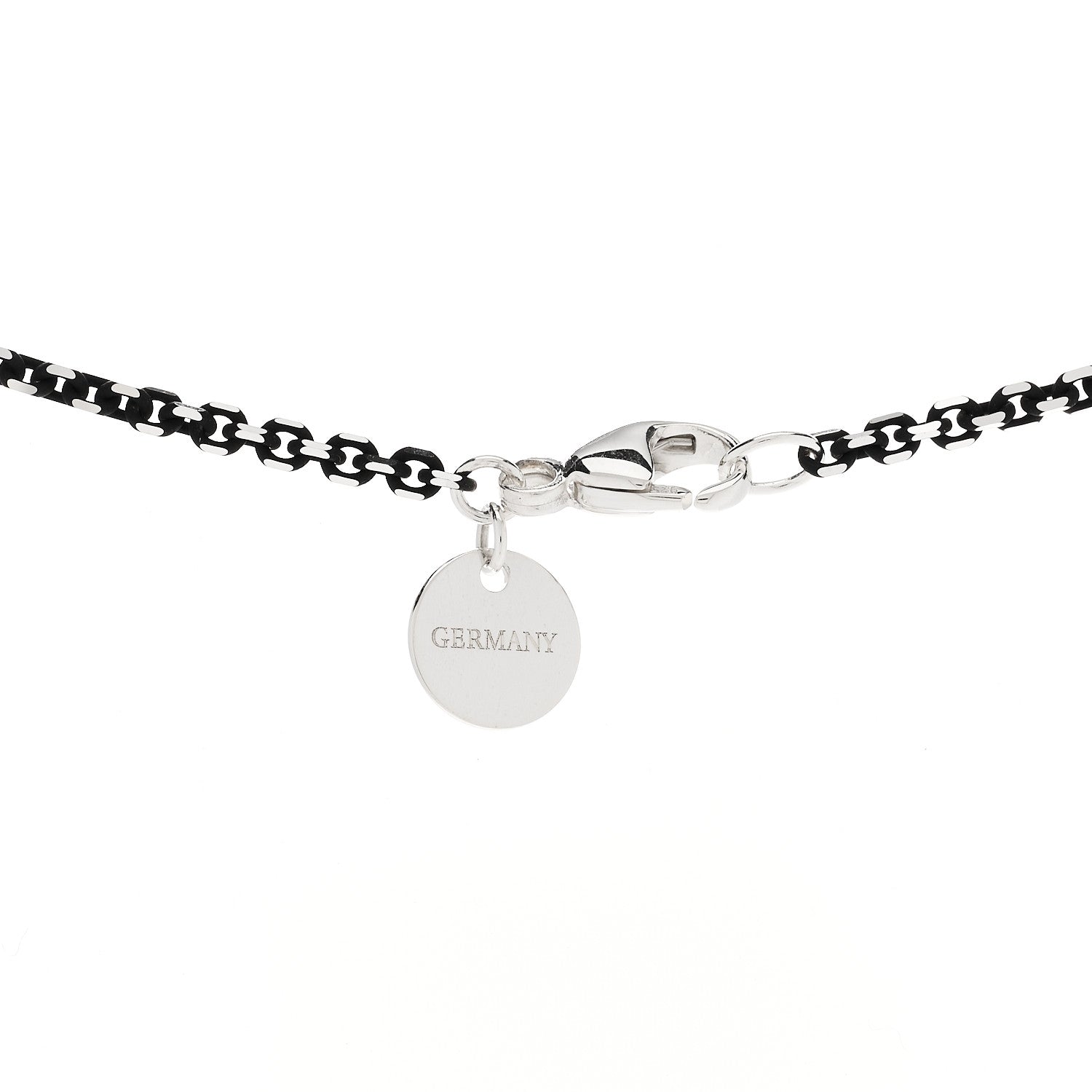 Tiffany Sterling Silver Enamel 1.75mm Chain Necklace Black 30" 5 of 6