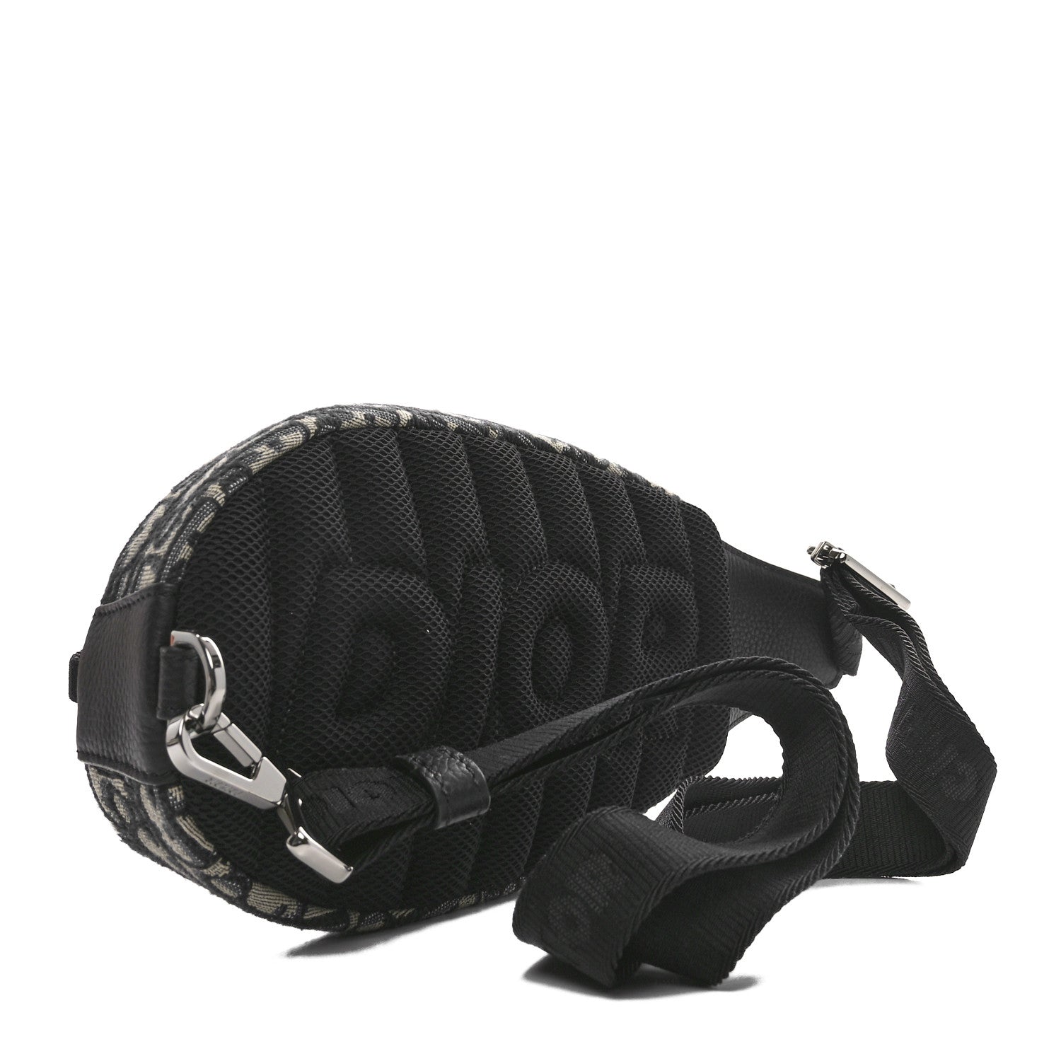 Christian Dior Grained Calfskin Oblique Scarab Sling Bag Blue Black 3 of 10