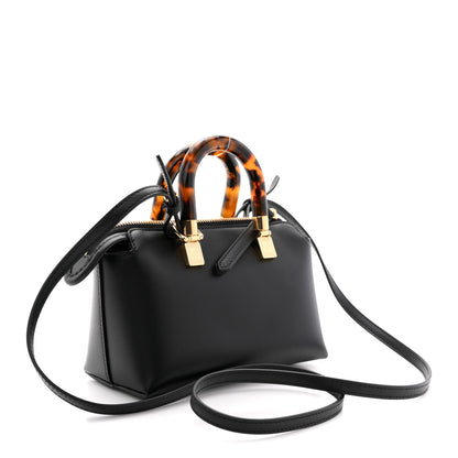 Fendi Vitello King Plexiglass Logo Embossed Mini By The Way Top Handle Boston Bag Black 3 of 10