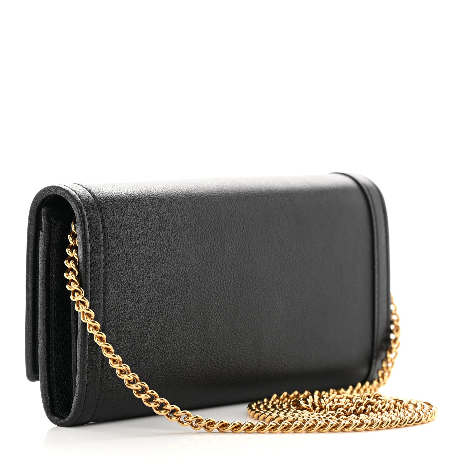Gucci Wonka Grain Calfskin Diana Chain Wallet Black 3 of 11