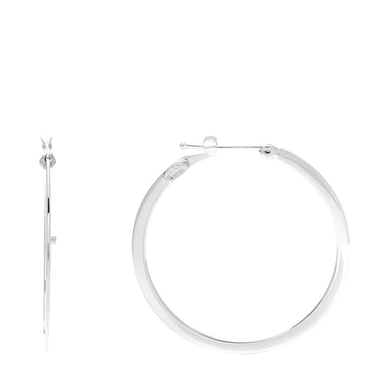 Roberto Coin 18K White Gold Flat Hoop Earrings 1 of 3