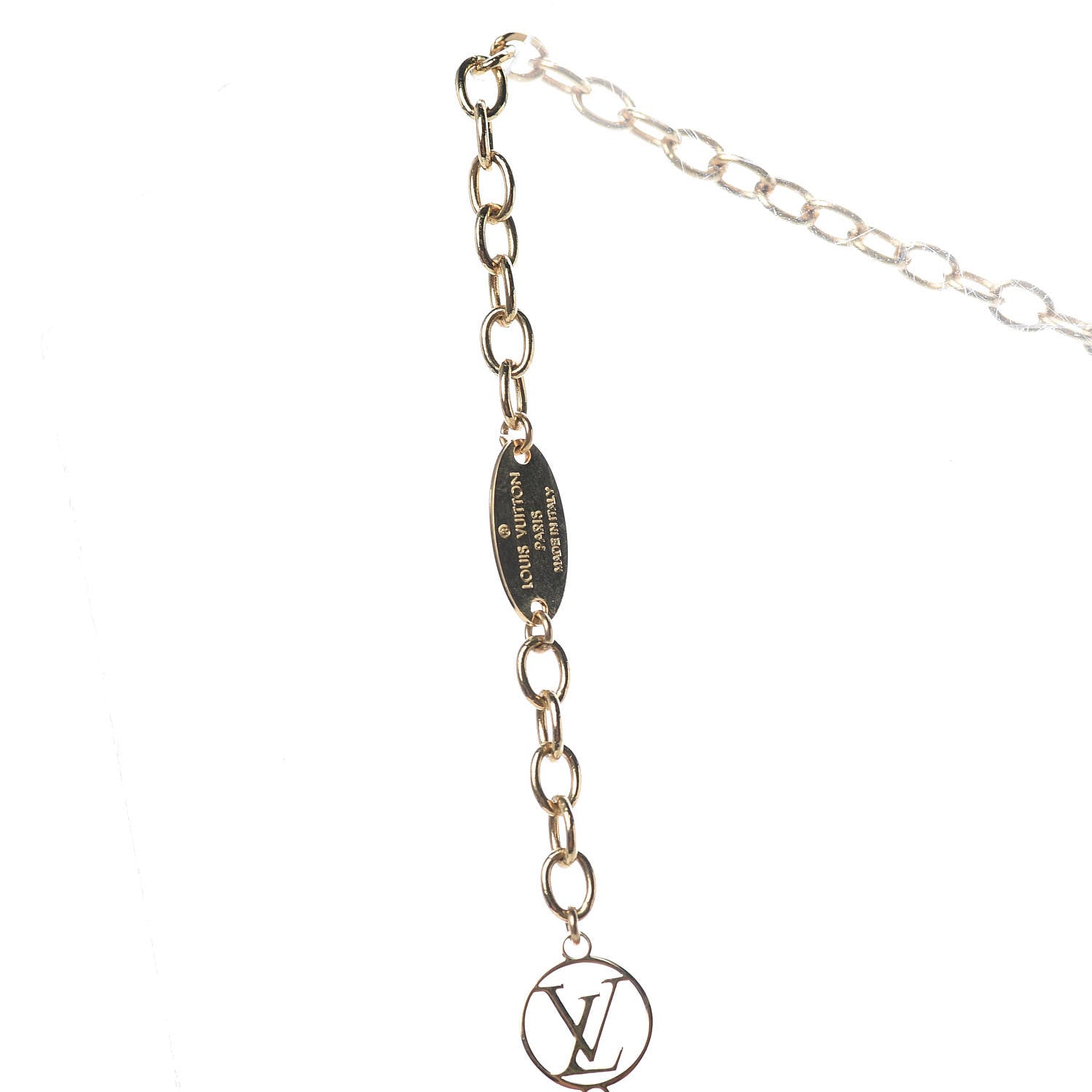Louis Vuitton Logomania Sautoir Necklace Silver Gold 5 of 5