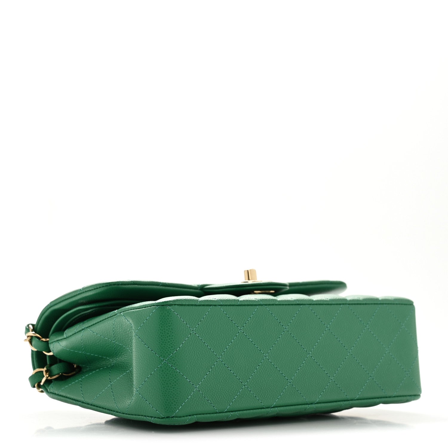 Chanel Caviar Quilted Small Double Flap Green 4 of 12