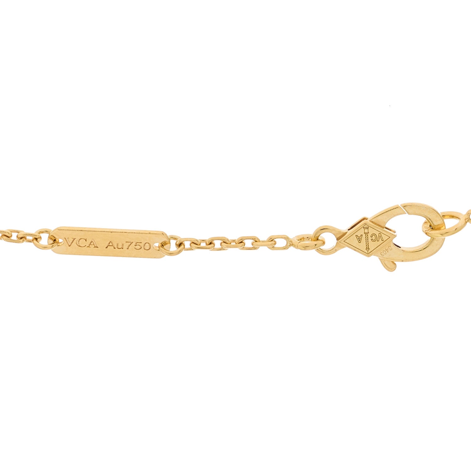 Van Cleef & Arpels 18K Yellow Gold Black Onyx Vintage Alhambra Pendant Necklace 5 of 5