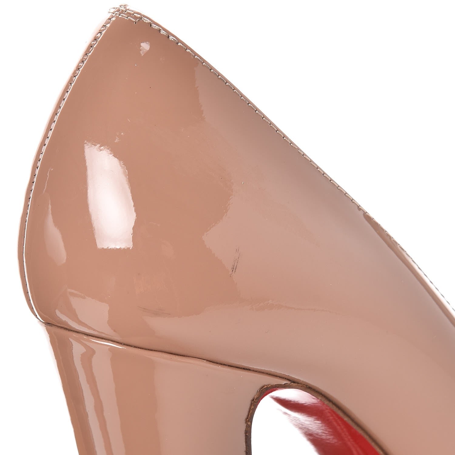 Christian Louboutin Patent Fetish Peep 150 Platform Pumps 38 Nude 15 of 17