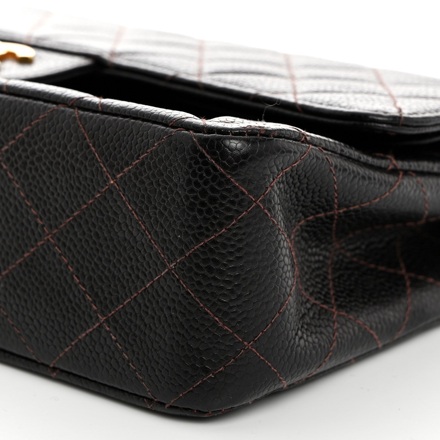 Chanel Caviar Quilted Medium Double Flap Dark Brown 10 of 11