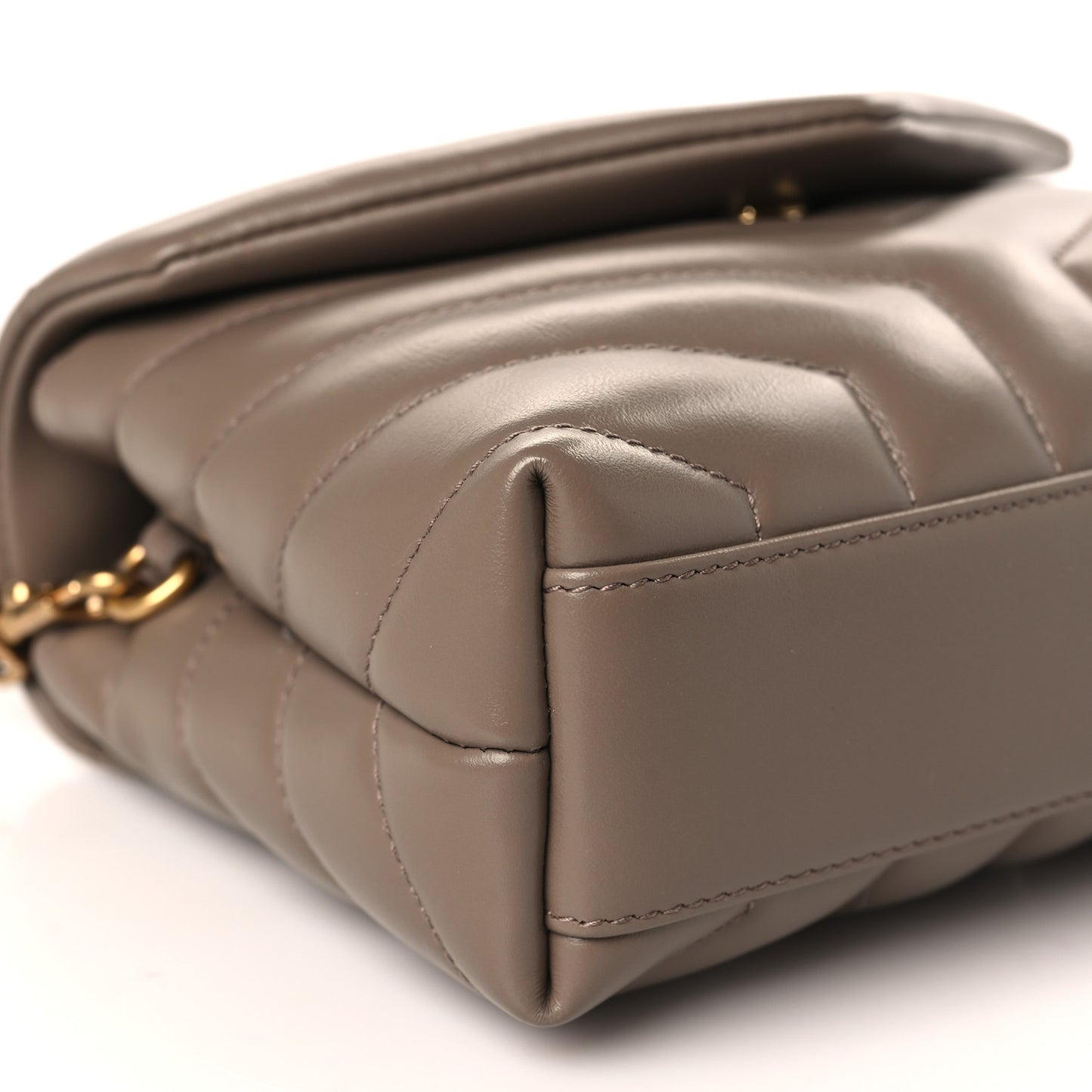 Calfskin Y Quilted Monogram Toy Loulou Crossbody Bag Taupe