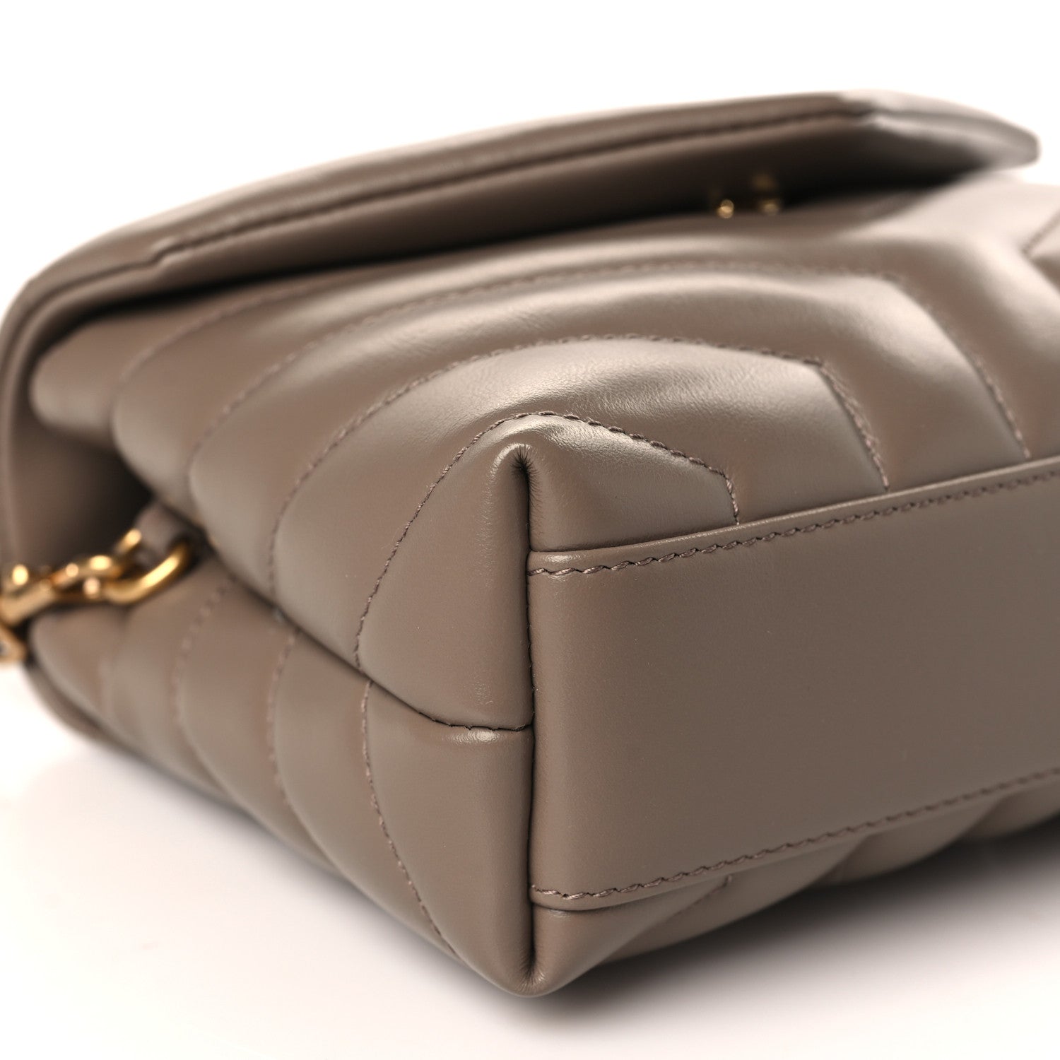 Saint Laurent Calfskin Y Quilted Monogram Toy Loulou Crossbody Bag Taupe 9 of 11