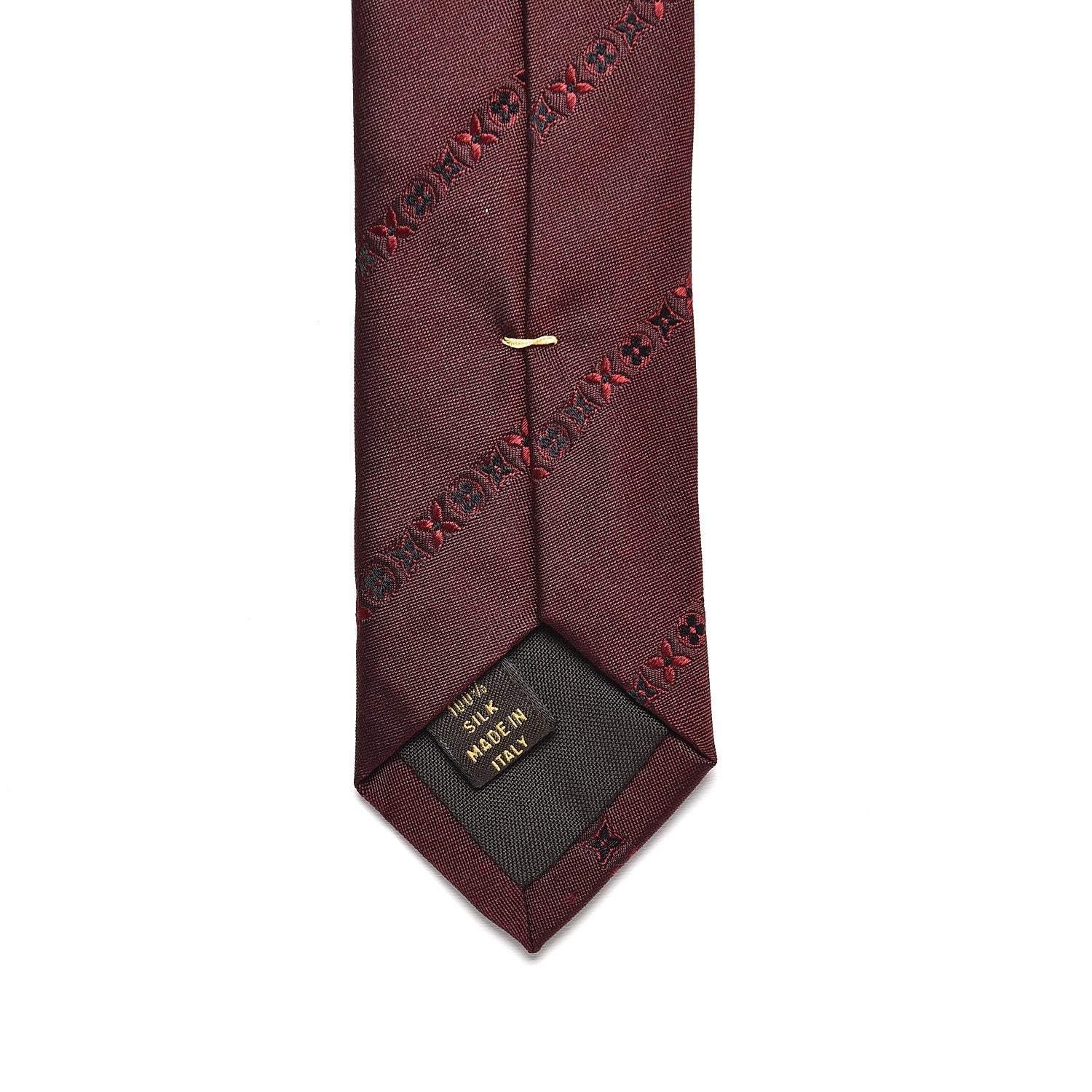 Louis Vuitton Silk Mens Neck Tie Bordeaux 5 of 6