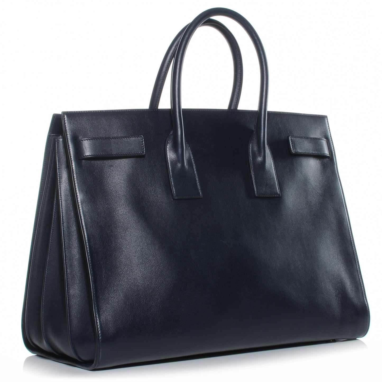 Leather Large Sac de Jour Carryall Midnight Blue